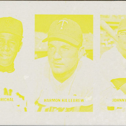 1967 Bazooka Panel #10-12 Acetate Proof Set of 4. Marichal, Killebrew, Callison
