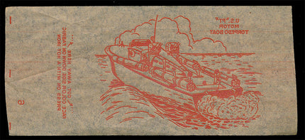 1940's Vintage Paper Iron On U.S.T.P. Motor Torpedo Boat Red Unused EX c06095