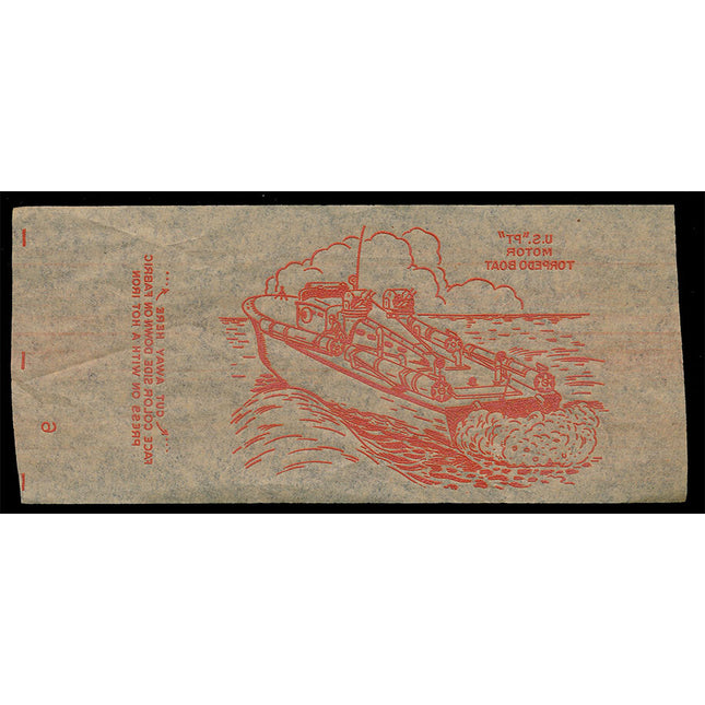 1940's Vintage Paper Iron On U.S.T.P. Motor Torpedo Boat Red Unused EX c06095