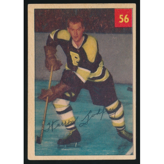 1954/55 Parkhurst Hockey #56 Warren Godfrey Ex c03599
