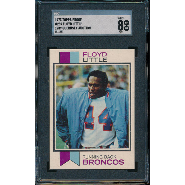 1973 Topps FB 8 Card Progressive Proof #289 Floyd Little 73TFB05