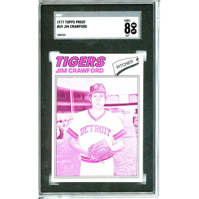 1977 Topps #69 Jim Crawford 9 card progressive proof. 5a