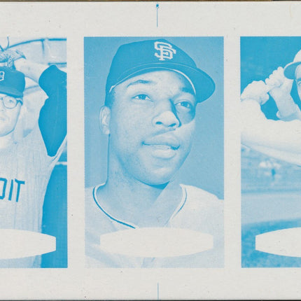1967 Bazooka Panel #13-15 Acetate Proof Set of 4. McLain, McCovey, Colavito