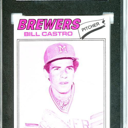 1977 Topps #528 Bill Castro 9 card progressive proof. 4a