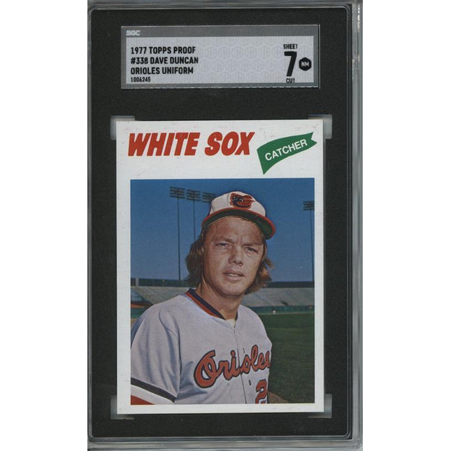 1977 Topps #338 Dave Duncan 9 card progressive proof. image variation 47a