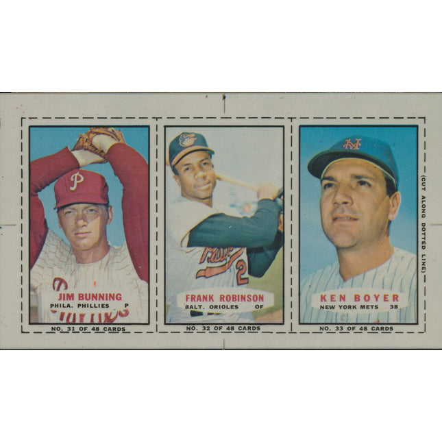 1967 Bazooka Panel #31-33 Acetate Proof Set of 4. Bunning, F.Robinson, K.Boyer