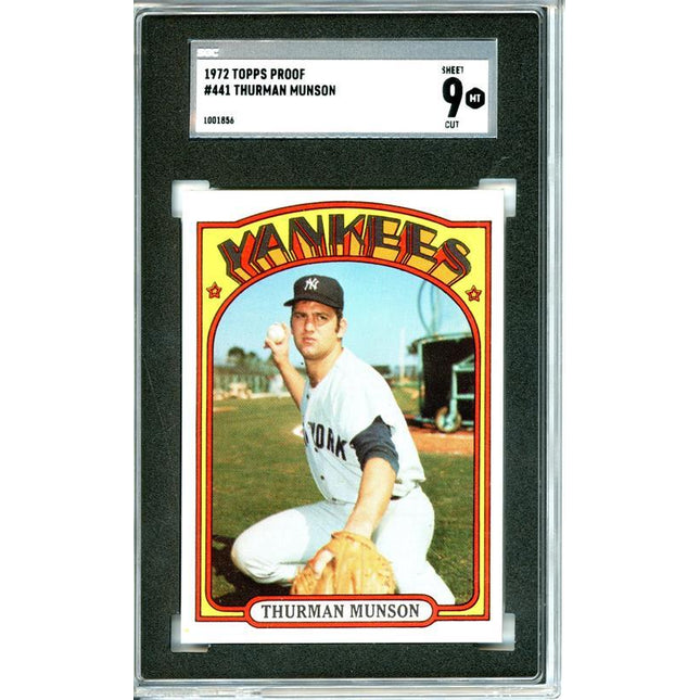 1972 Topps #441 Thurman Munson 6 card progressive proof. 63a