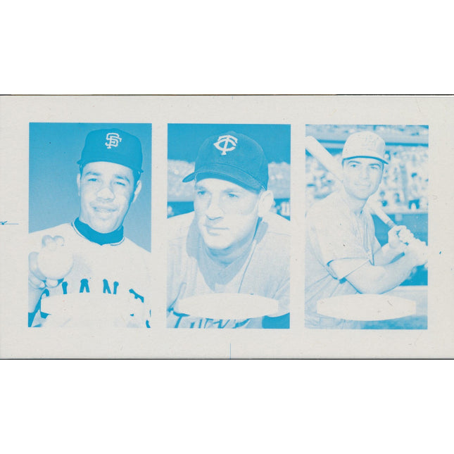 1967 Bazooka Panel #10-12 Acetate Proof Set of 4. Marichal, Killebrew, Callison