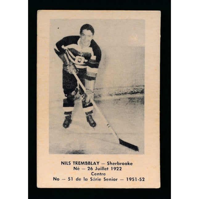 1951-1952 Laval Dairy QSHL Hockey #51 Nils Tremblay Ex++ c04322