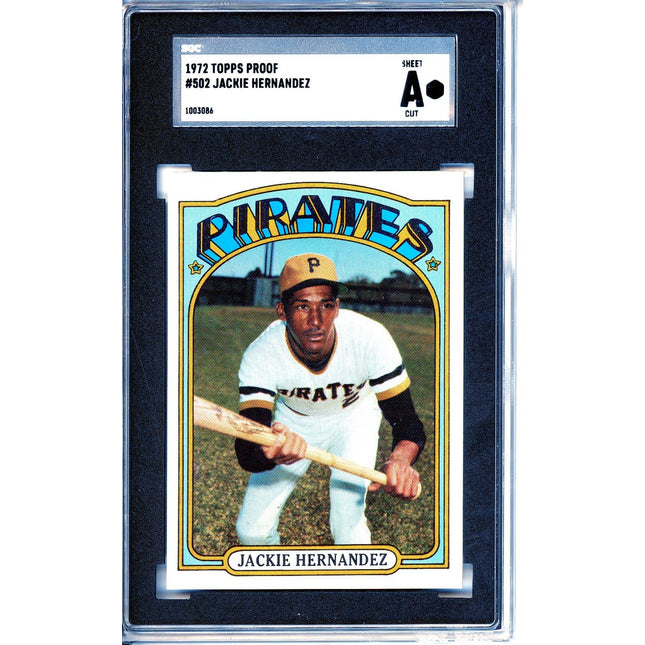 1972 Topps Baseball #502 Jackie Hernandez 7 card progressive proof Graded Set 1A