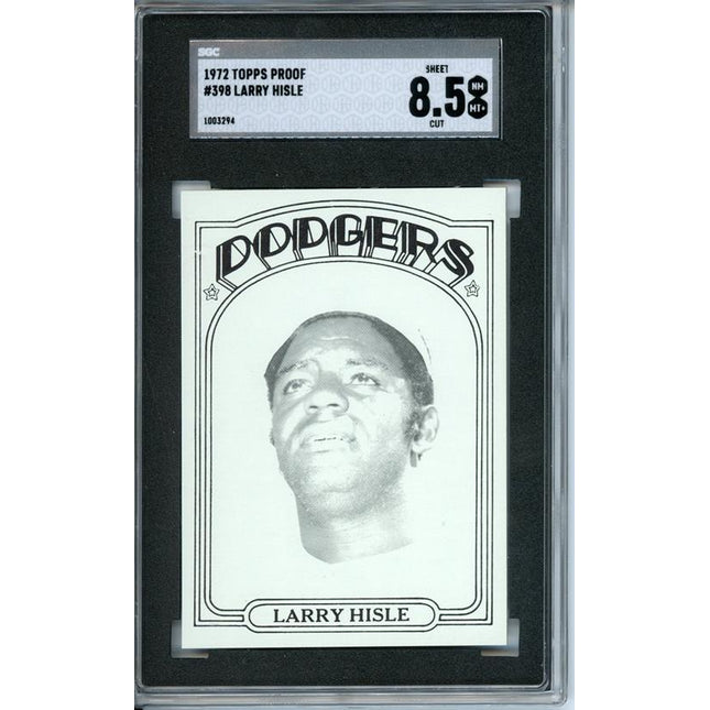 1972 Topps #398 Larry Hisle 7 card progressive proof. 15a