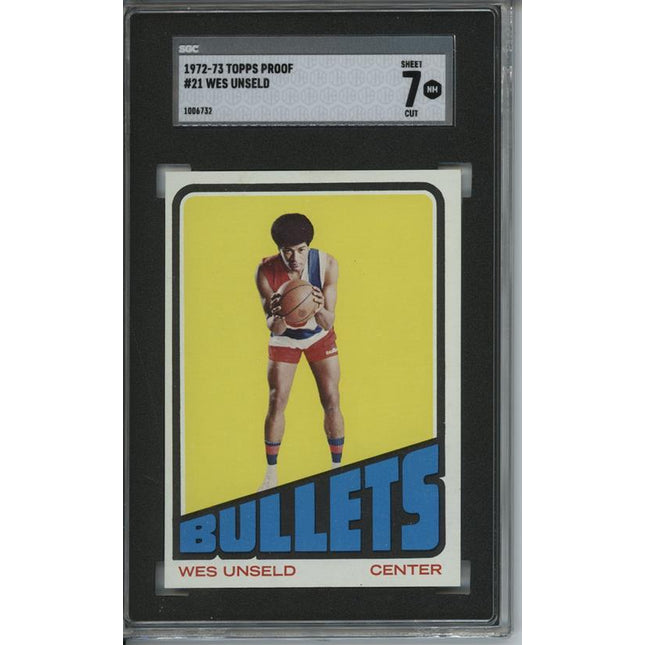 1972 Topps #21 Wes Unseld 9 card progressive proof. 13a