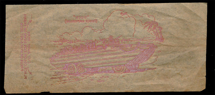 1940's Vintage Paper Iron On U.S. "Duck" Truck Amphibian Red Unused EX c06086