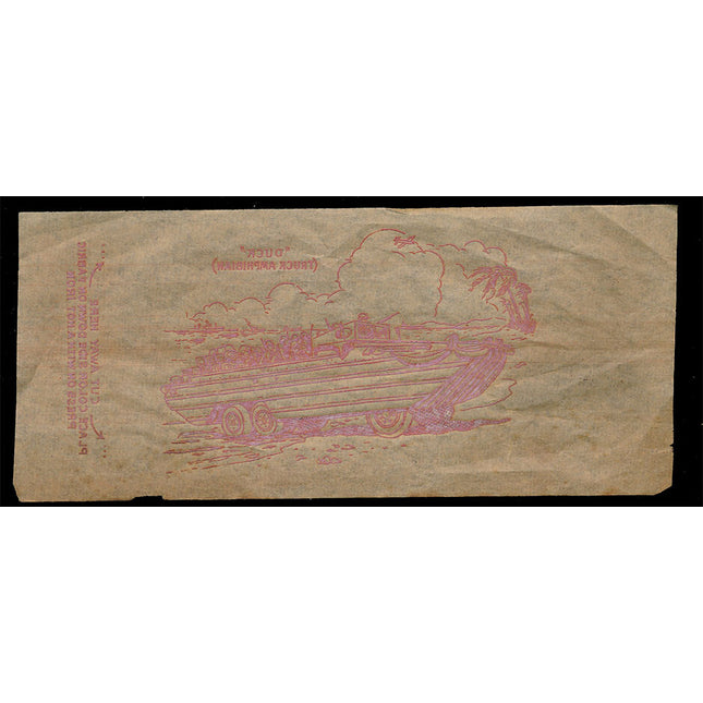 1940's Vintage Paper Iron On U.S. "Duck" Truck Amphibian Red Unused EX c06086