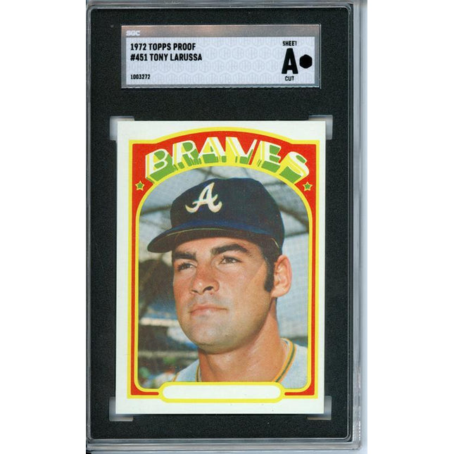 1972 Topps #451 Tony LaRussa 6 card progressive proof. 64a