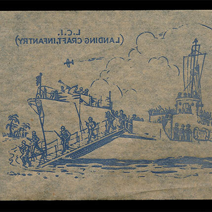 1940's Vintage Paper Iron On U.S. L.C.I.Landing Craft Infantry Unused EX c06087