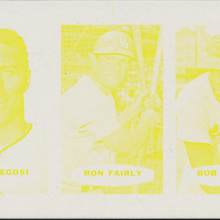 1967 Bazooka Panel #19-21 Acetate Proof Set of 4. Fregosi, Fairly, Bob Gibson