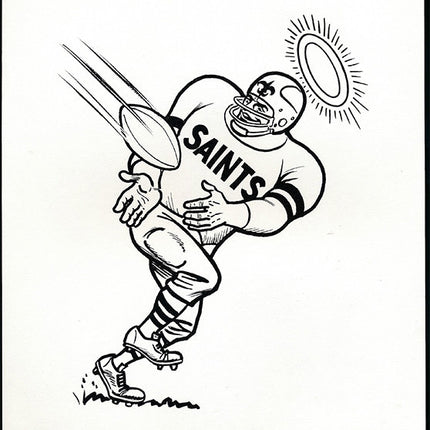 (25) 1960's Manny's Baseball Land Team Caricature New Orleans Saints