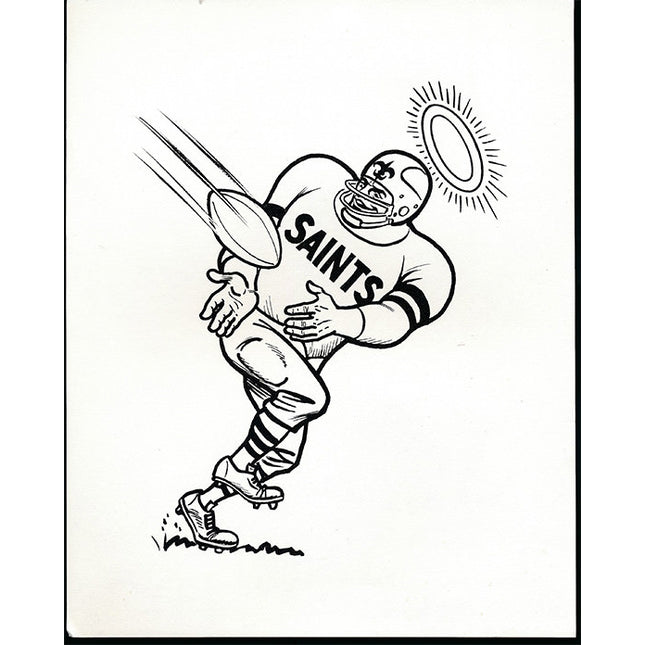 (25) 1960's Manny's Baseball Land Team Caricature New Orleans Saints