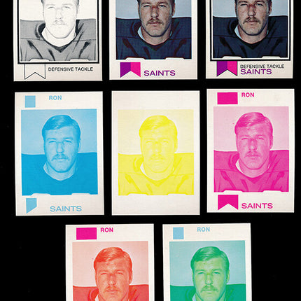 1973 Topps Football #327 Ron Billingsly 8 Card Progressive Proof 73TFB38