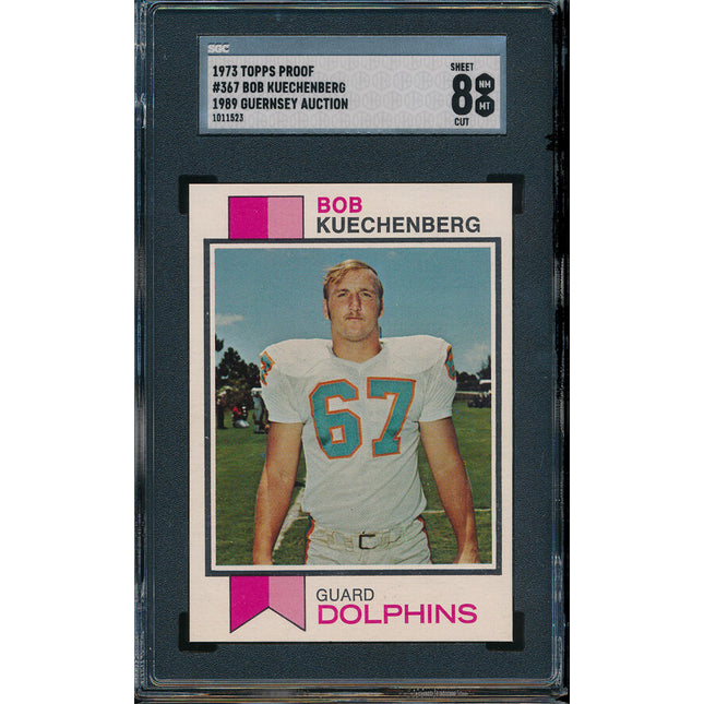 1973 Topps FB 8 Card Progressive Proof #367 Bob Kuechenberg 73TFB10