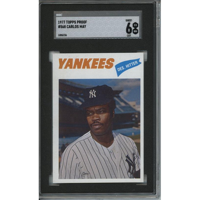 1977 Topps #568 Carlos May 9 card progressive proof. 54a