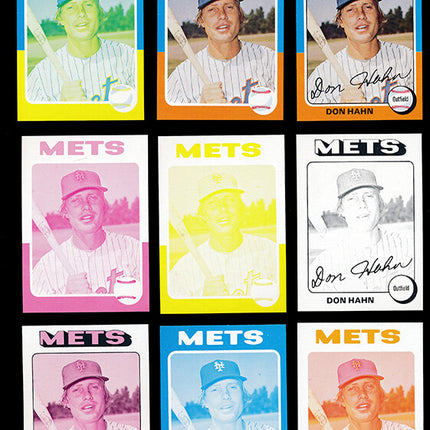 1975 Topps Baseball #182 Don Hahn 9 Card Progressive Proof 75TBB50