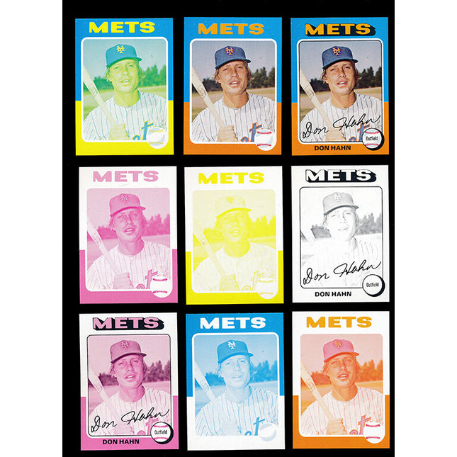 1975 Topps Baseball #182 Don Hahn 9 Card Progressive Proof 75TBB50
