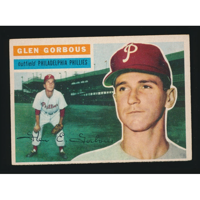 1956 Topps Baseball #174  Glen Gorbous Grey Back Ex+ c05311