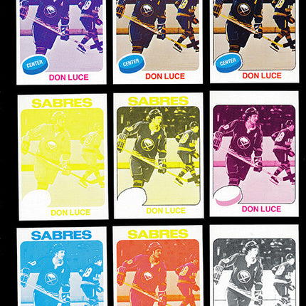 1975 Topps Hockey #113 Don Luce 11 Card Progressive Proof 75THOC57