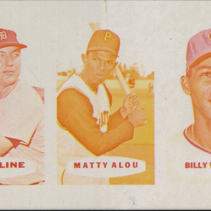 1967 Bazooka Panel #46-48 Acetate Proof Set of 4. Kaline, M.Alou, B. Williams