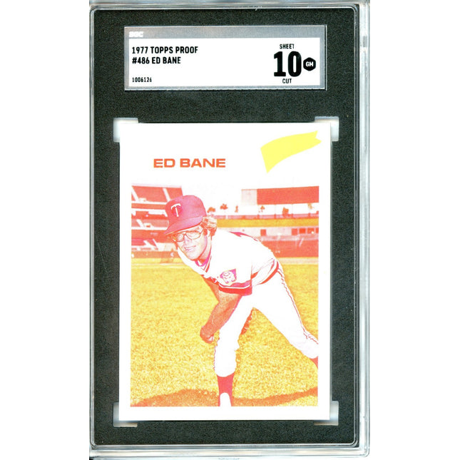 1977 Topps #486 Ed Bane 9 card progressive proof. 3a