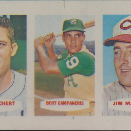 1967 Bazooka Panel #43-45 Acetate Proof Set of 4. Richert, Campaneris, Maloney