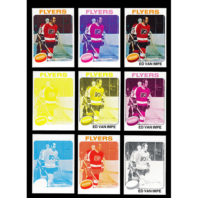 1975 Topps Hockey #38 Ed Van Impe 11 Card Progressive Proof 75THOC24