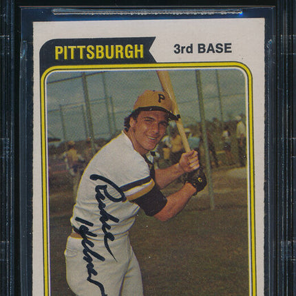 1974 Topps Baseball #450 Rich Hebner Autographed Beckett Authentic p03195