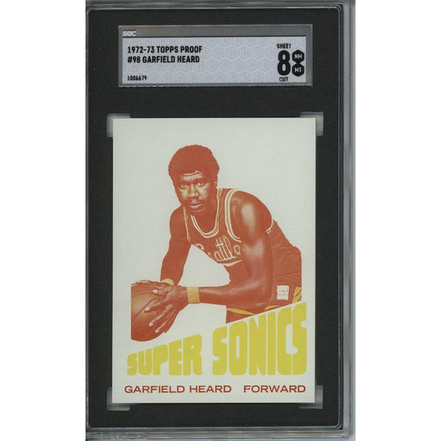 1972 Topps #98 Garfield Heard 9 card progressive proof. 58a