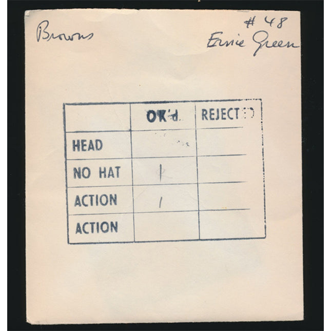 1960's Ernie Green Topps Original Transparency Browns w/envelope tp00005