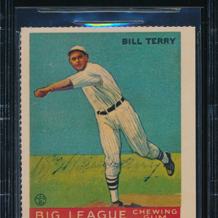 1933 Goudey Reprint Baseball #20 Bill Terry Autograph Beckett Authentic p03144