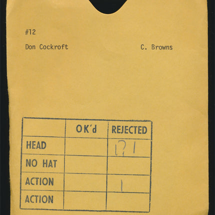 1970's Don Cockroft Topps Original Transparencies (2) Browns w/envelope tp00040
