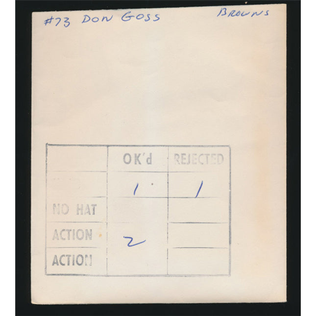 1958 Don Goss Topps Original Transparencies (3) Browns w/envelope tp00010