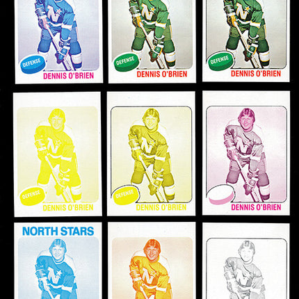 1975 Topps Hockey #53 Dennis O'Brien 11 Card Progressive Proof 75THOC52