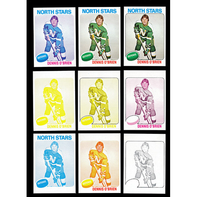 1975 Topps Hockey #53 Dennis O'Brien 11 Card Progressive Proof 75THOC52