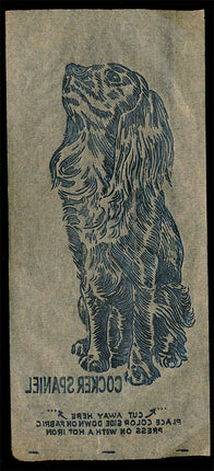 1940's Vintage Paper Iron On Animals Cocker Spaniel Unused EX c06104