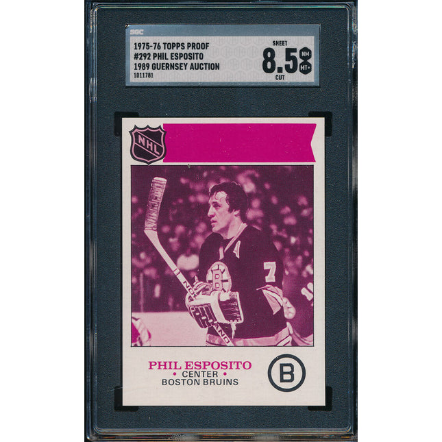 1975/76 Topps Hockey #292 Phil Esposito A.S.11 Card Progressive Proof 75THC03