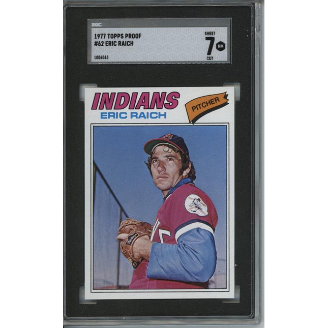 1977 Topps #62 Eric Raich 9 card progressive proof. 62a