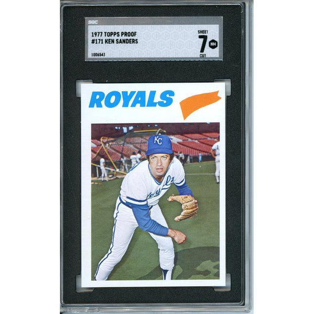 1977 Topps #171 Ken Sanders 9 card progressive proof. 34a