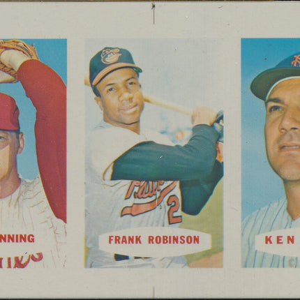 1967 Bazooka Panel #31-33 Acetate Proof Set of 4. Bunning, F.Robinson, K.Boyer