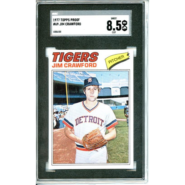 1977 Topps #69 Jim Crawford 9 card progressive proof. 5a