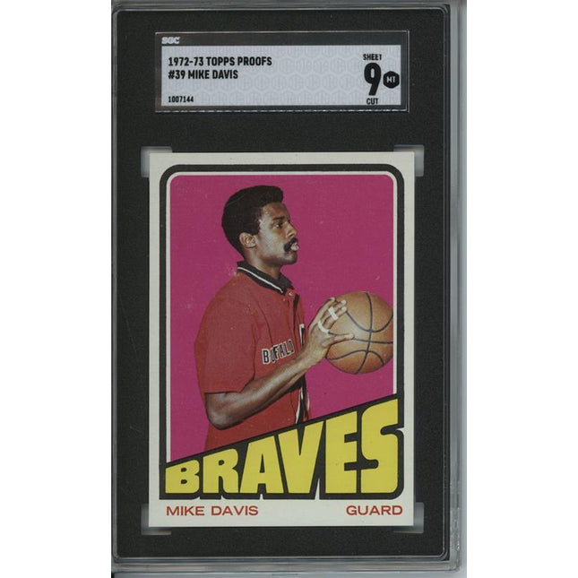 1972 Topps #39 Mike Davis 9 card progressive proof. 5a