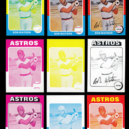 1975 Topps Baseball #227 Bob Watson 9 Card Progressive Proof 75TBB24